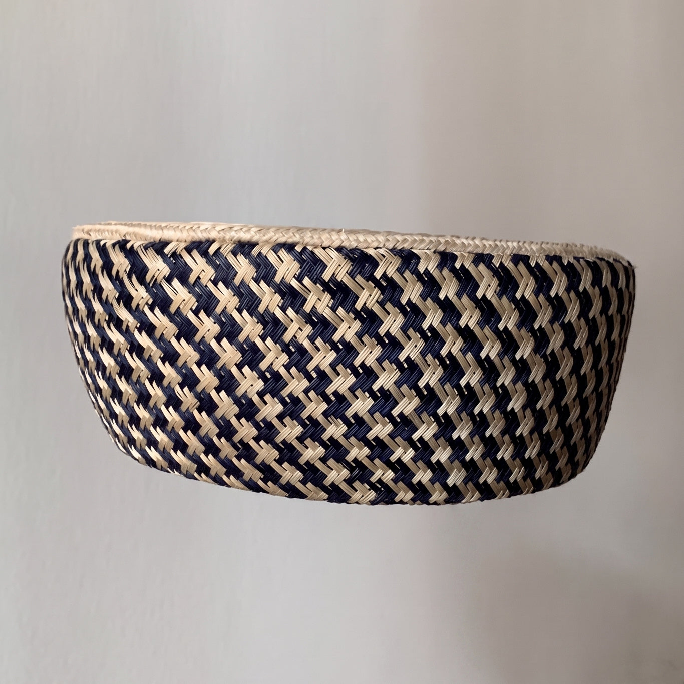 checked buntal straw beret