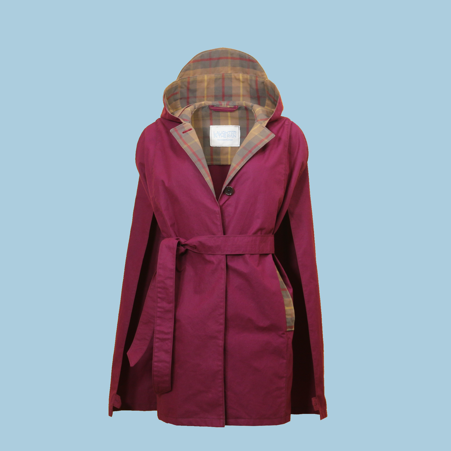 LR Genderless Signature Cape - Wine/Hunter Tartan