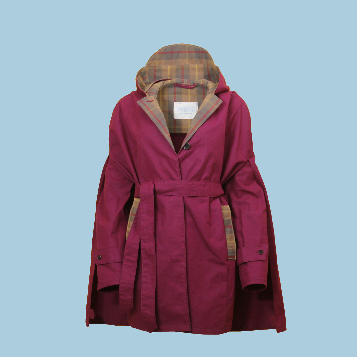 LR Genderless Signature Cape - Wine/Hunter Tartan